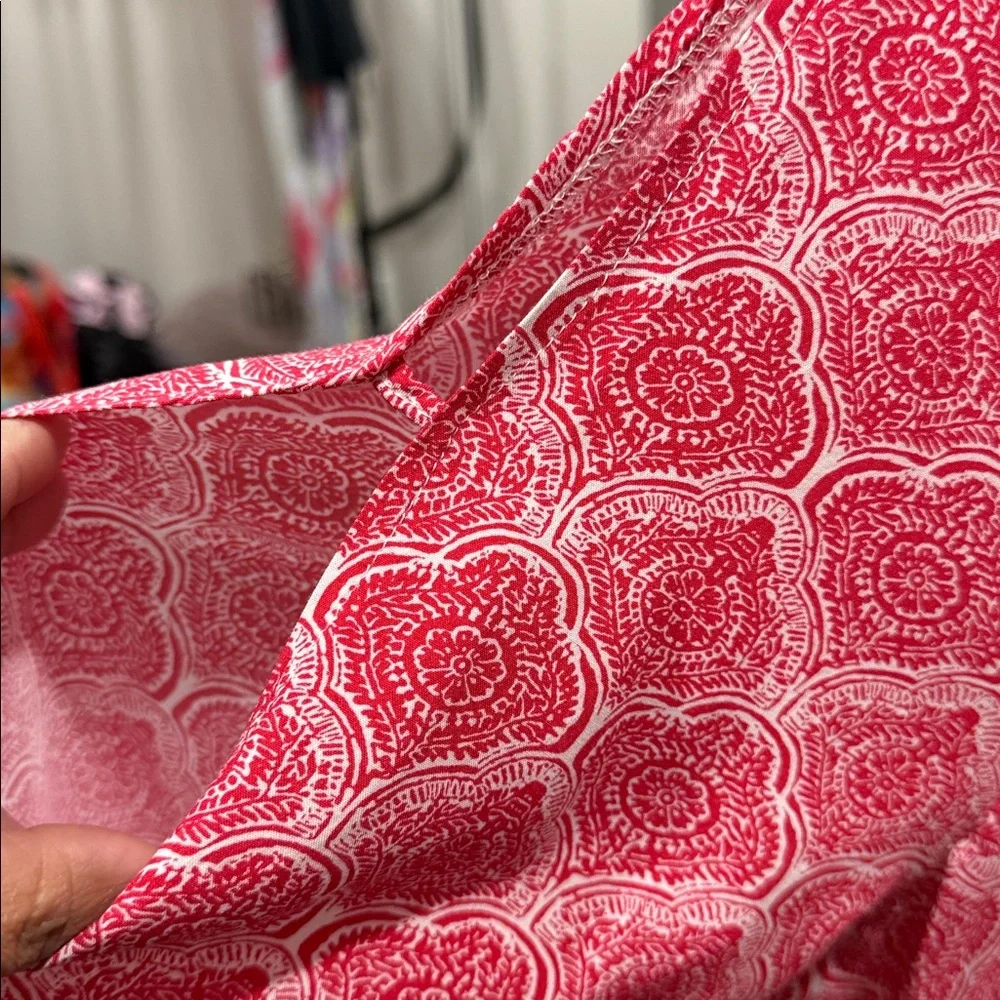 Ellos Matilda Red Medallion Dress Slit On Sleeve 16 - Picture 3 of 7